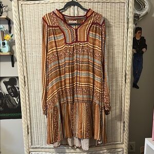 Bohemian Striped Long Sleeve Dress